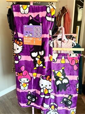 Sanrio Purple Pink Hello Kitty & Friends Plush Throw Blanket
